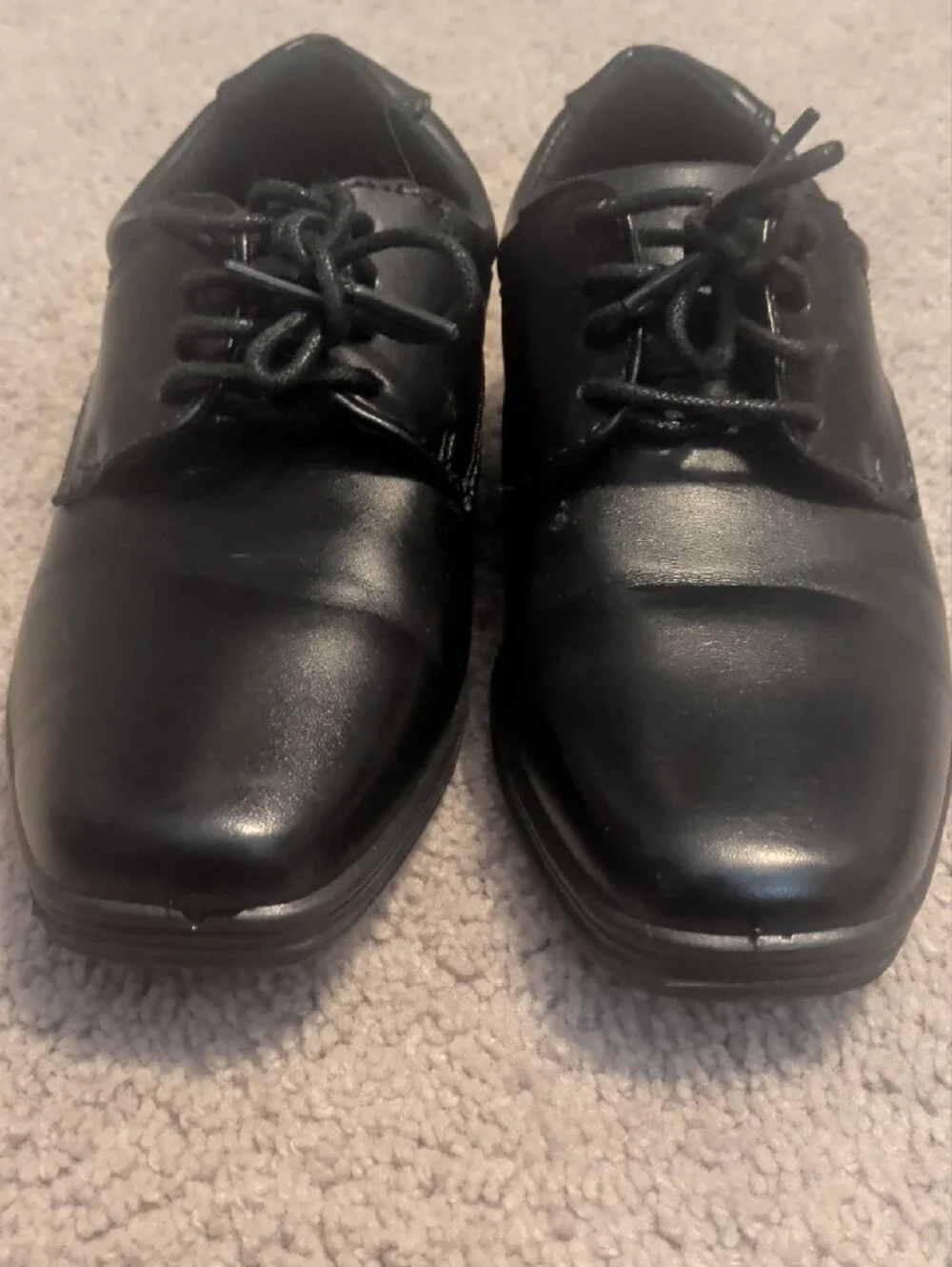 Stafford Black Leather Derby Lace-Up Shoes